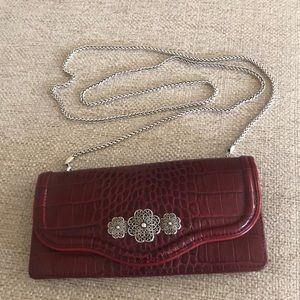Beautiful Brighton red leather wallet/mini-bag